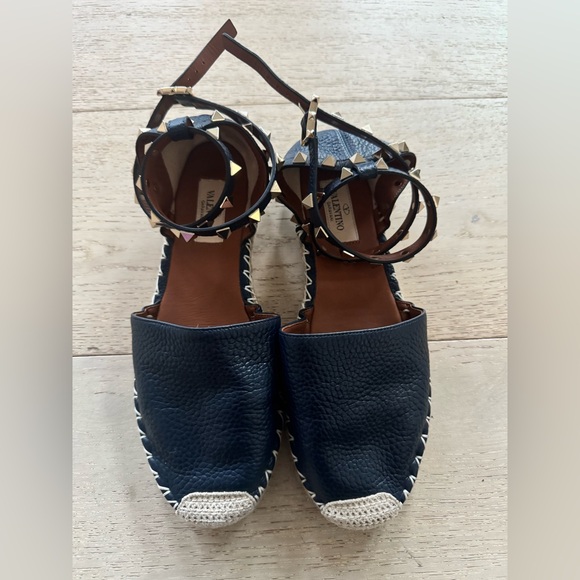 Valentino Garavani Espadrille Flats 37 blue rock stud - Picture 2 of 10
